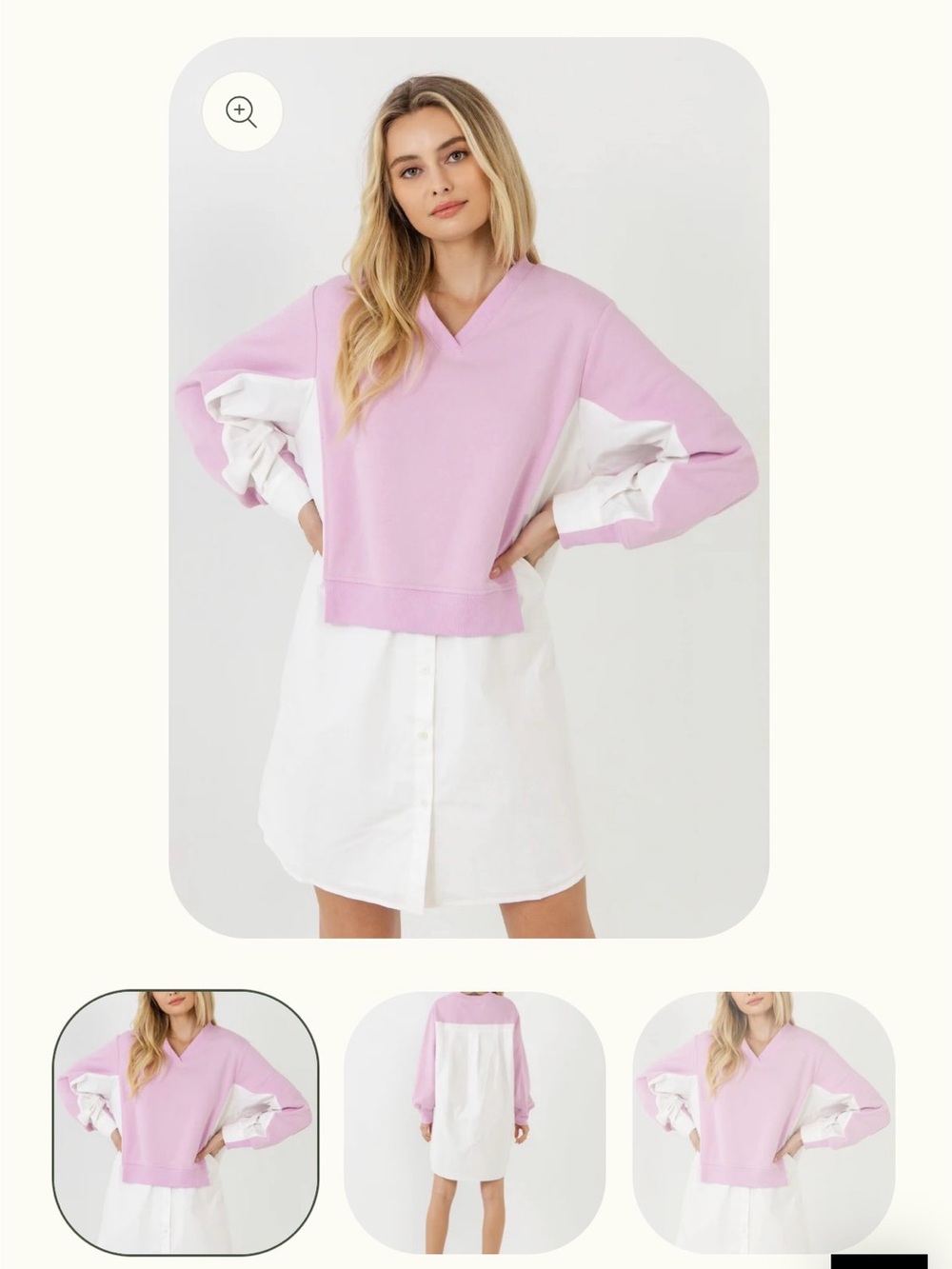 English Factory Pink V-Neck sweatshirt dress
